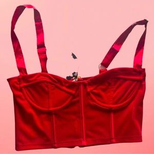 White Fox Boutique Red Bustier top XS